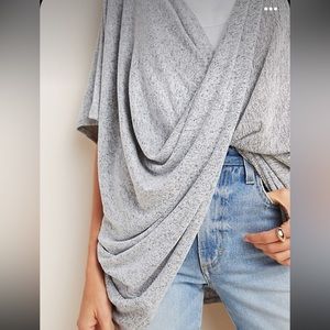 Anthropologie ami twist kimono top grey Saturday Sunday one size fits all shirt
